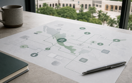Diagrama informativo de mapa de pagos corporativos